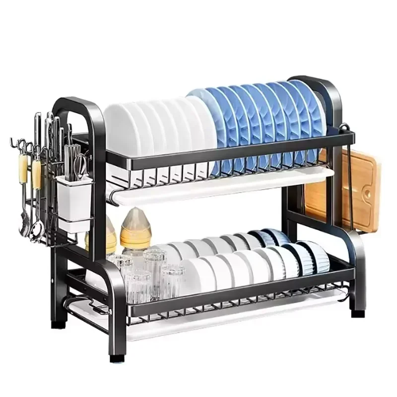 2025 Stainless Steel 2/3-Tier Kitchen Dish Drainer Rack