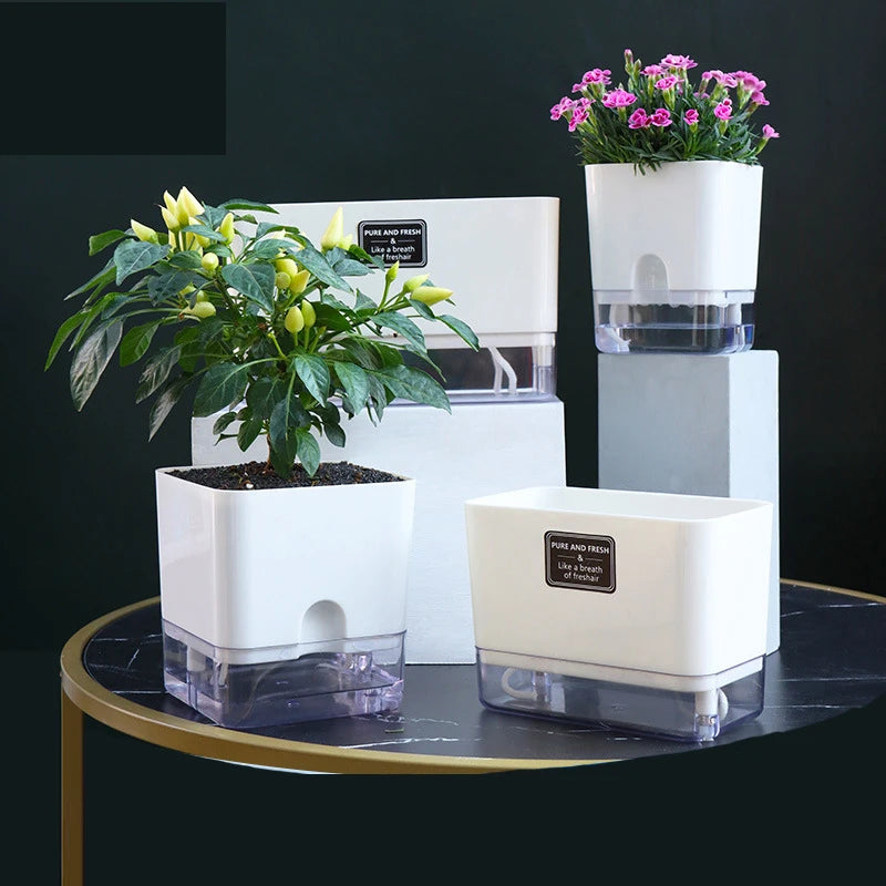 Self-Watering Magnetic Plant Pot with Cotton Rope for Garden