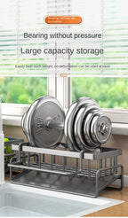 Stainless Steel Kitchen Sink Sponge Holder & Drain Rack Organizer