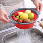 Collapsible Silicone Drain Basket for Fruits and Vegetables