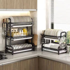 2025 Stainless Steel 2/3-Tier Kitchen Dish Drainer Rack