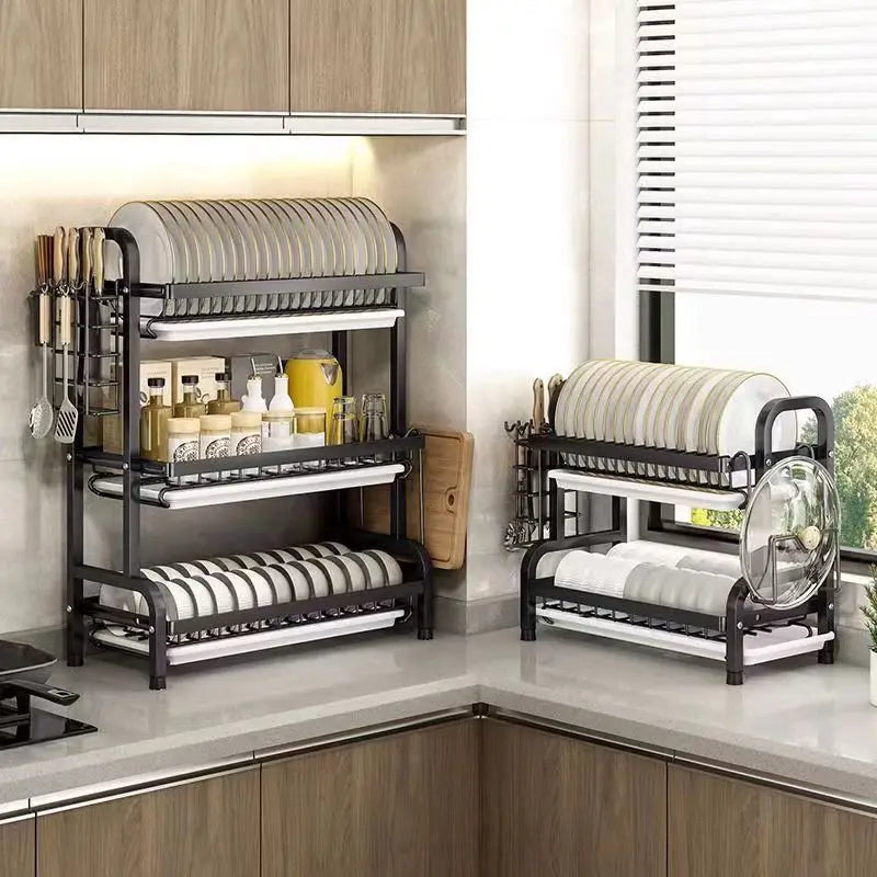 2025 Stainless Steel 2/3-Tier Kitchen Dish Drainer Rack