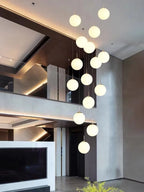 Modern Nordic LED Glass Staircase Chandelier for Living Room