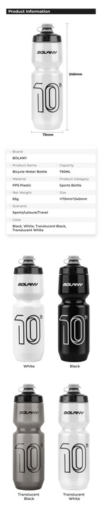 BOLANY 750ML Leak-Proof Bicycle Water Bottle for Cycling & Fitness