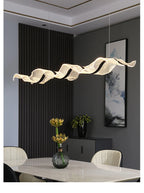 Nordic LED Wave Chandelier for Dining Room and Restaurant