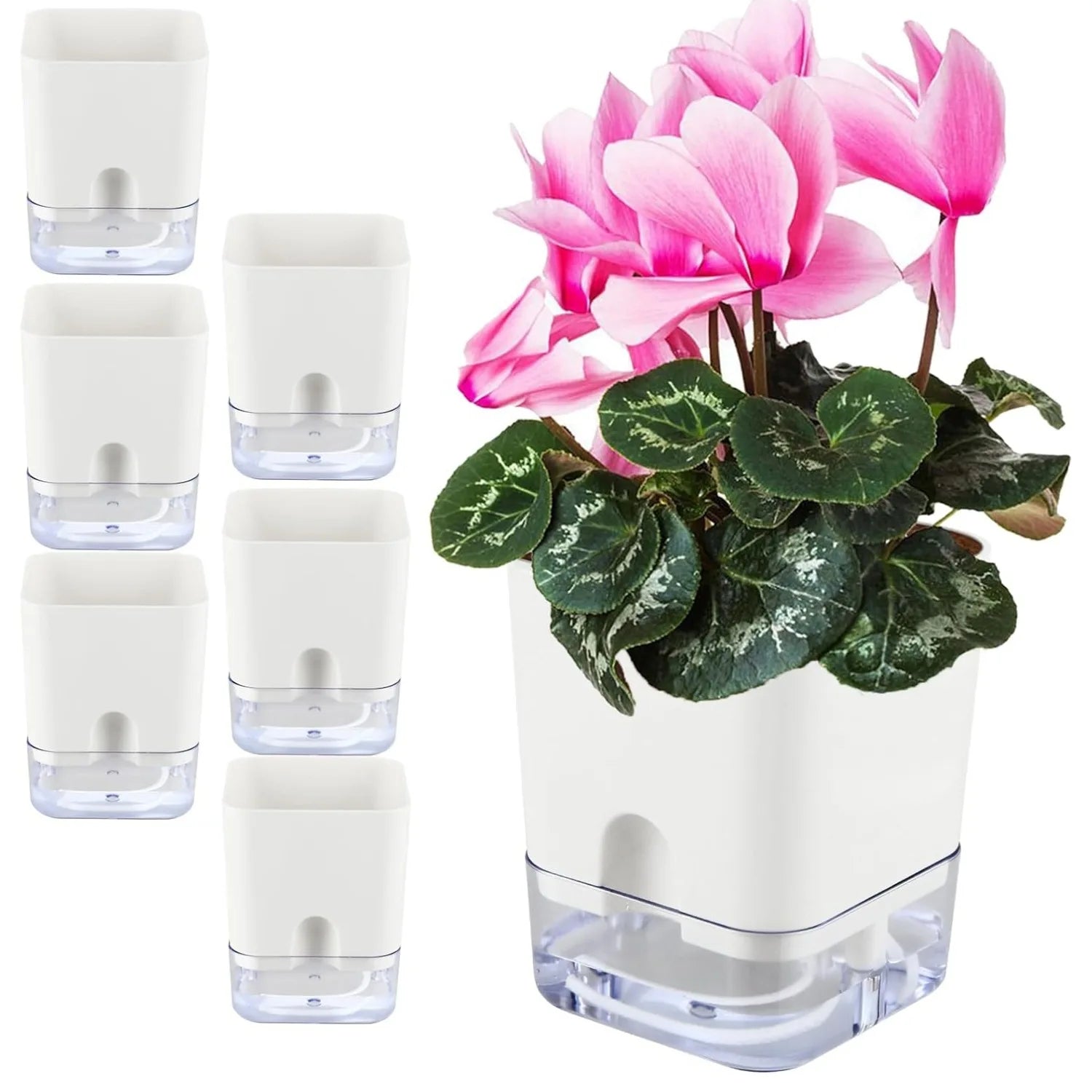 Self-Watering Magnetic Plant Pot with Cotton Rope for Garden
