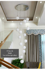 Modern Nordic LED Glass Staircase Chandelier for Living Room